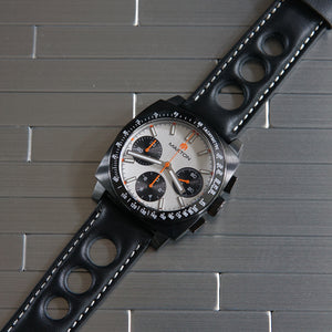Maxton Men's Watch - White Dial - PVD Black Case Watch - McDowell Time Auto-Quartz Kinetic Movement YT57