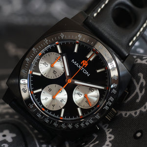 Maxton Men's Watch - Black Dial - PVD Black Case Watch - McDowell Time Auto-Quartz Kinetic Movement YT57