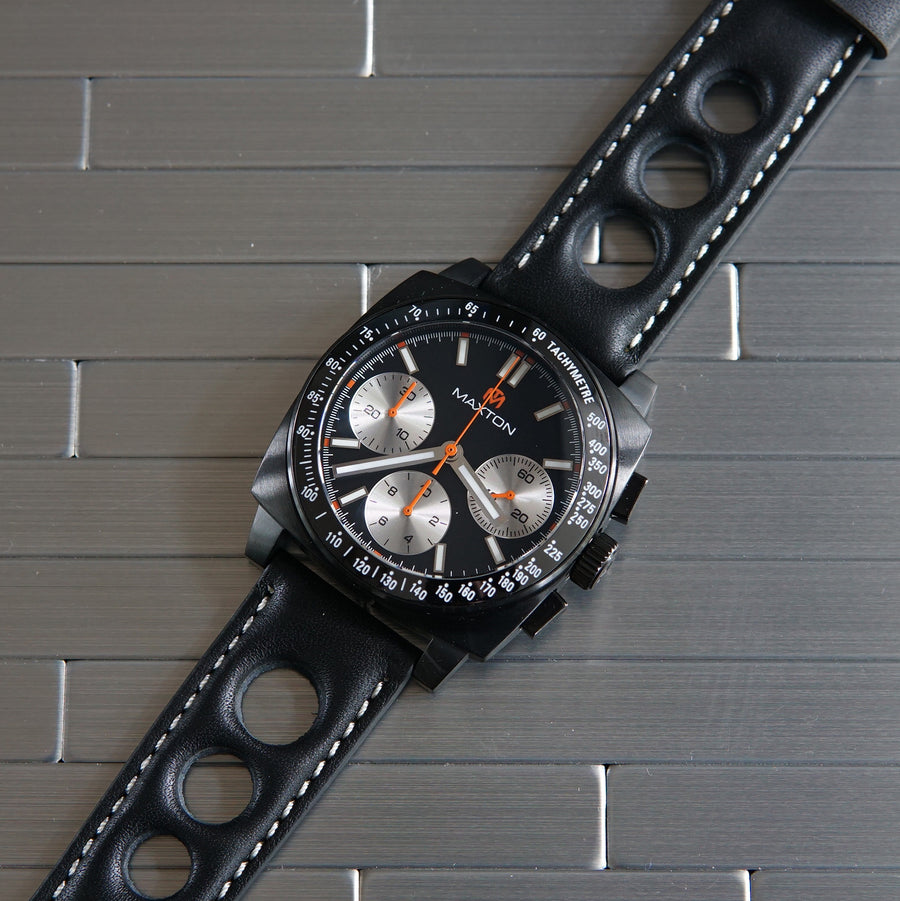 Maxton Men's Watch - Black Dial - PVD Black Case Watch - McDowell Time Auto-Quartz Kinetic Movement YT57