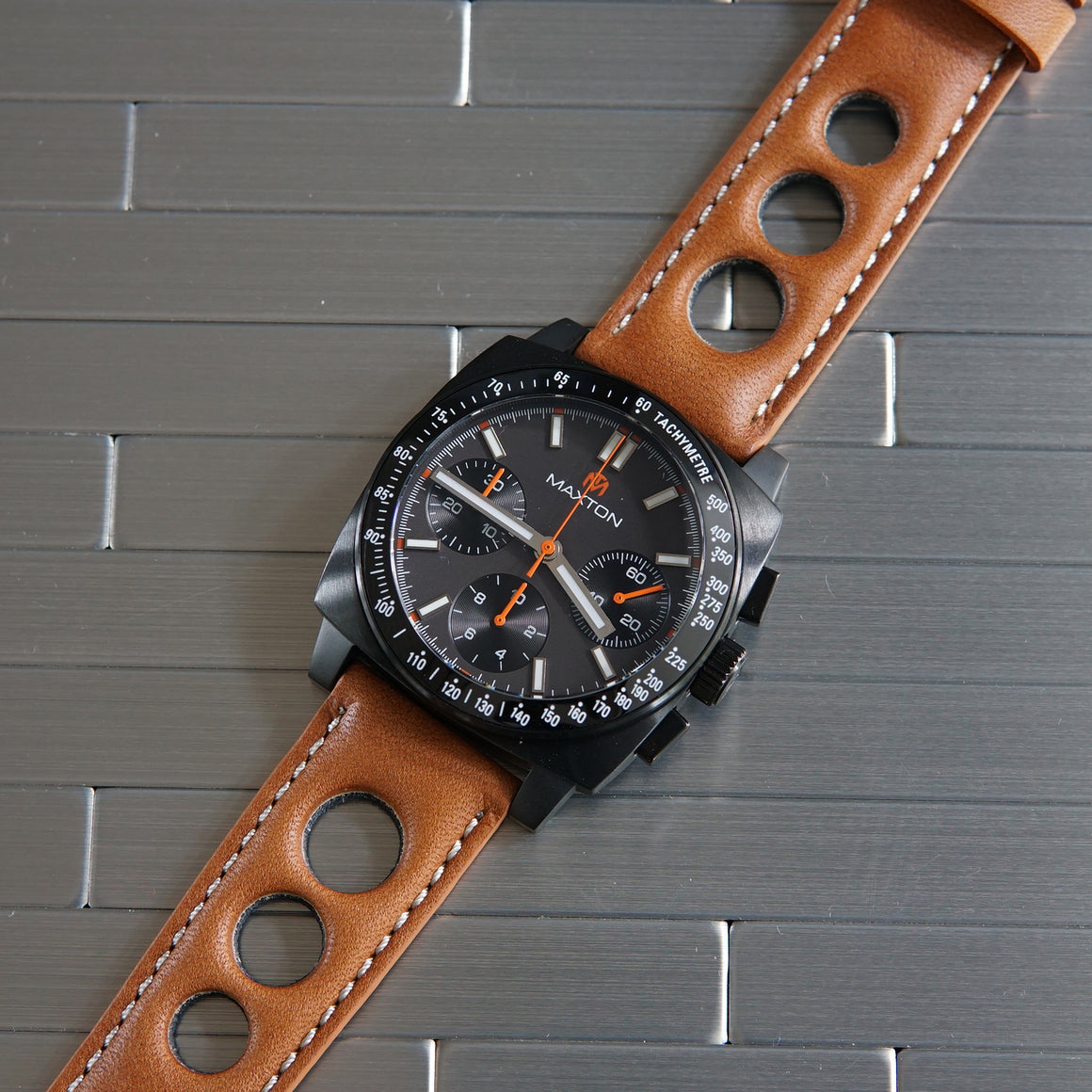 Maxton Men's Watch - Grey Dial - PVD Black Case Watch - McDowell Time Auto-Quartz Kinetic Movement YT57