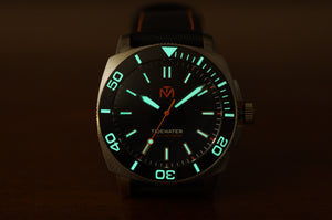 Tidewater Men's Watch - Black Dial - Brushed Stainless Watch - McDowell Time Auto-Quartz Kinetic Movement YT57