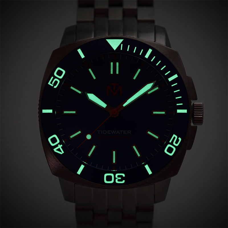 Quartz Blue Glow Apollo Bezel Carbon Fiber Lume Watch – Runerefinery