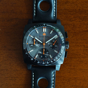 Maxton Men's Watch - Grey Dial - PVD Black Case Watch - McDowell Time Auto-Quartz Kinetic Movement YT57