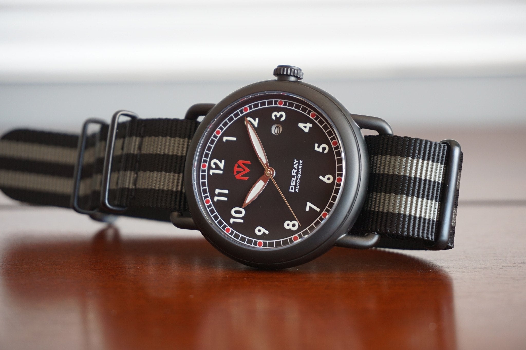 DelRay Black Dial PVD Black Case 44mm Wire Lug Watch McDowell Time