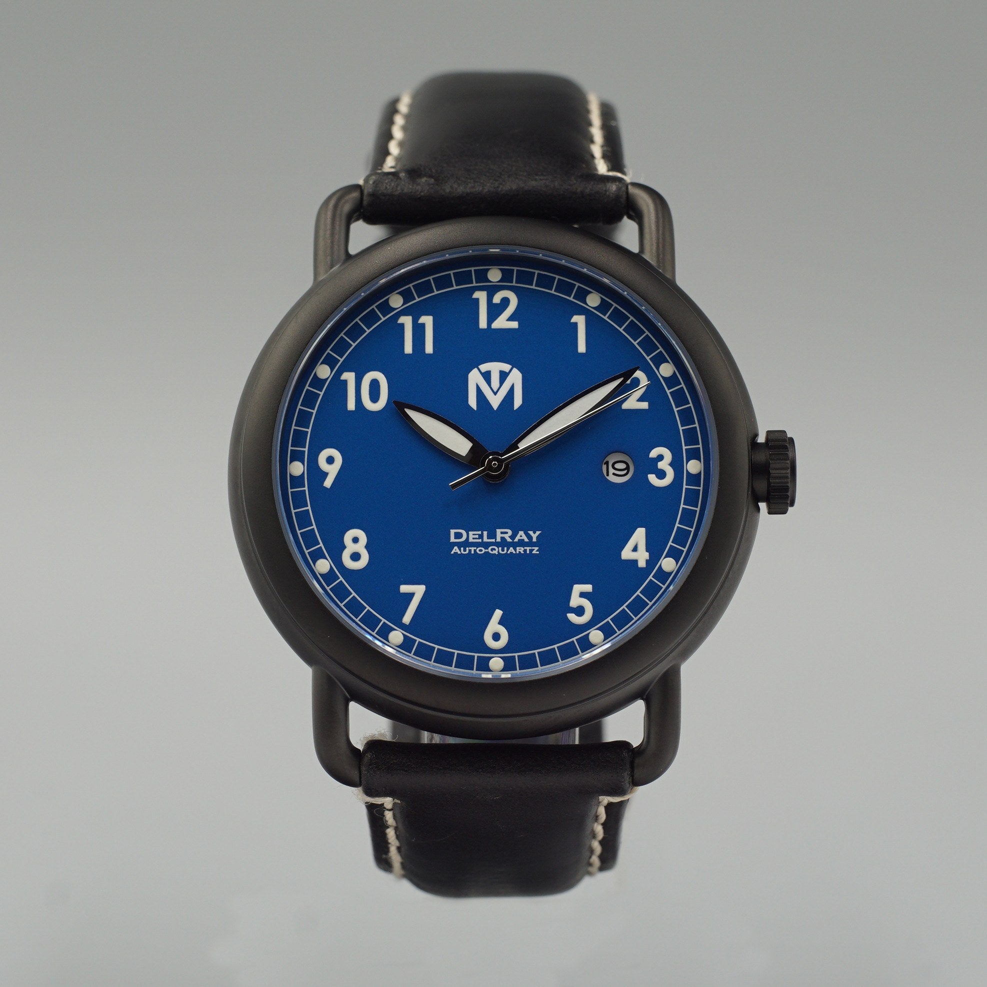 Black and blue mens watch on sale