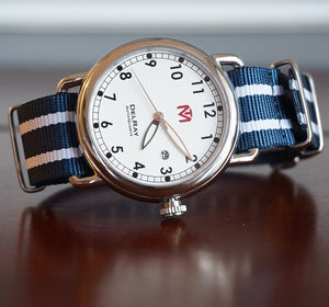 DelRay Men's Watch - White Dial - Polished Case Watch - McDowell Time Auto-Quartz Kinetic Movement YT57
