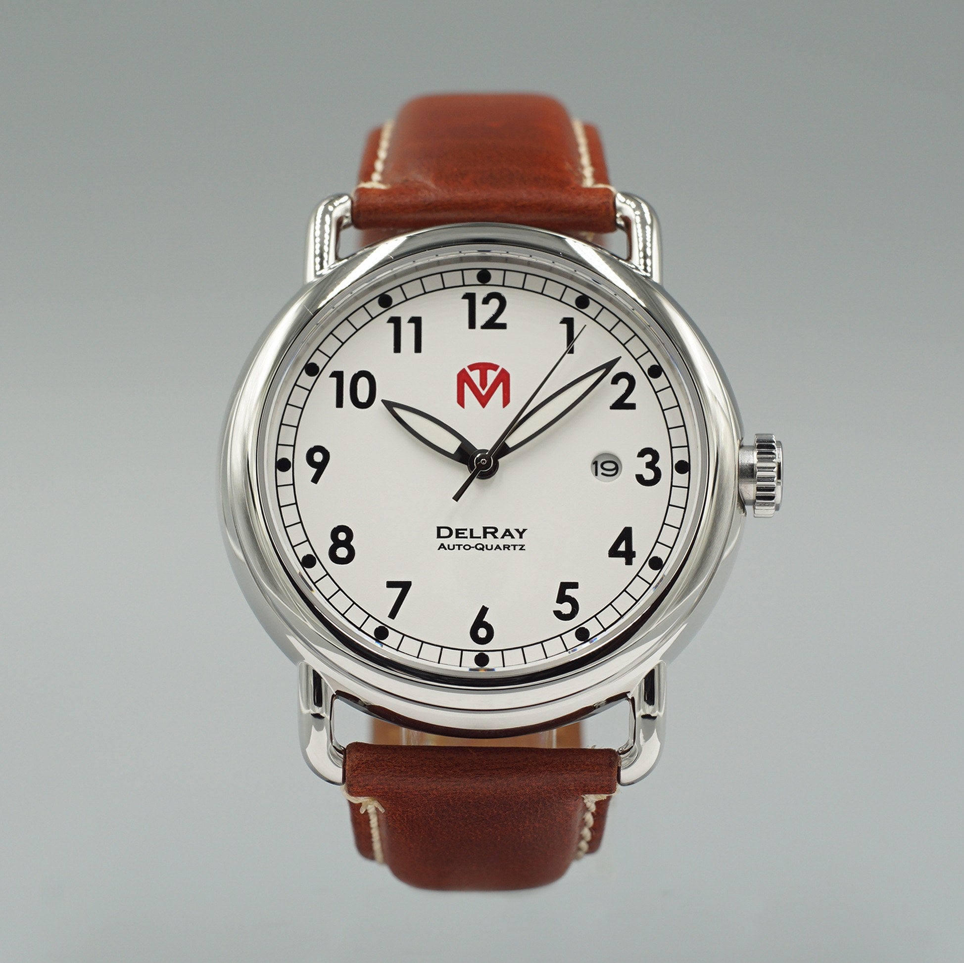 DelRay Men s Watch White Dial Polished Case