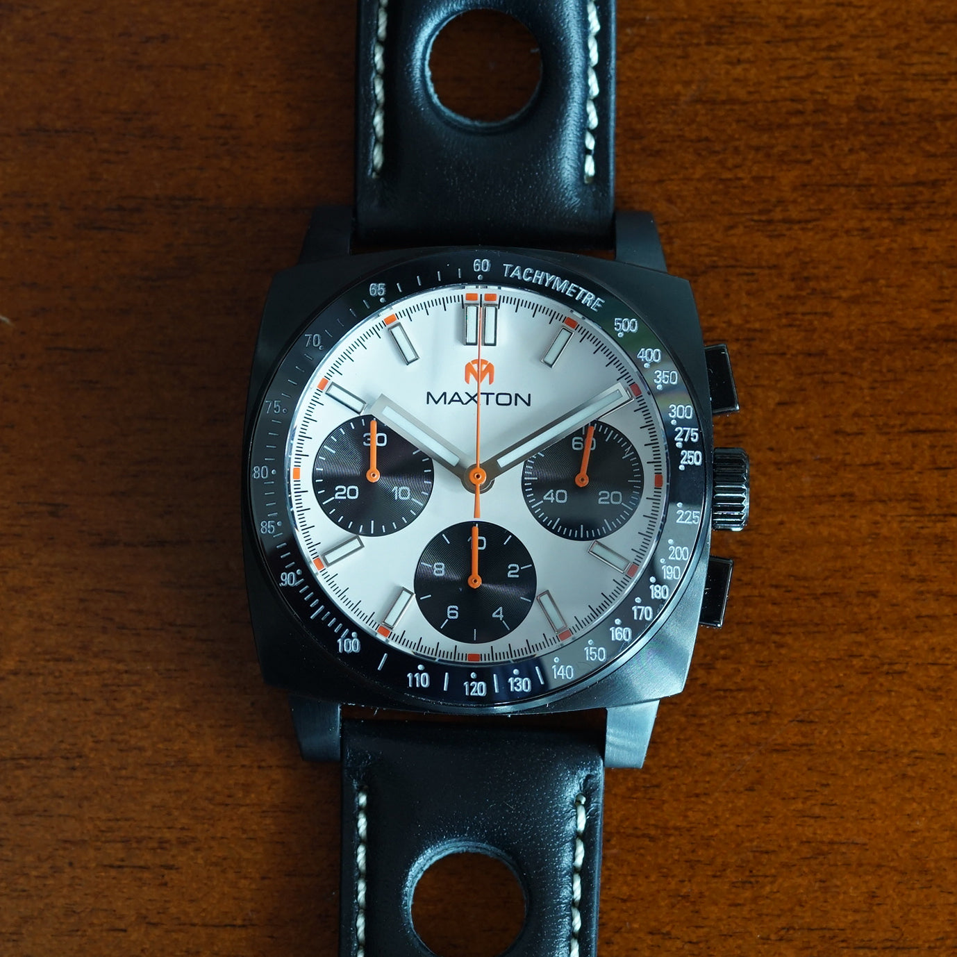 Maxton Men's Watch - White Dial - PVD Black Case Watch - McDowell Time Auto-Quartz Kinetic Movement YT57